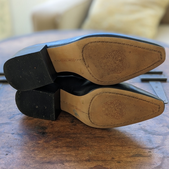 Vince Camuto Adealia Black Leather Chunky Heeled Loafer - Picture 5 of 5